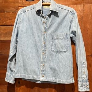 Vintage L.L. Bean Denim Button Down Shirt | XS